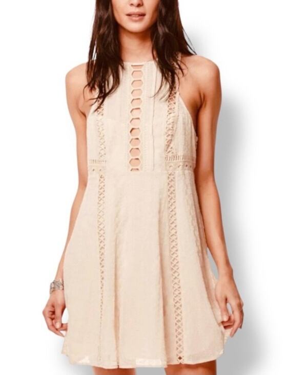 Free People Dresses & Skirts - Free People Wherever You Go Ivory Mini Dress Women's Size 4